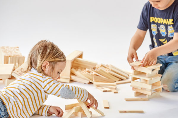 Bausteine aus Holz Holzspielzeug Montessori Kreativität Kapla